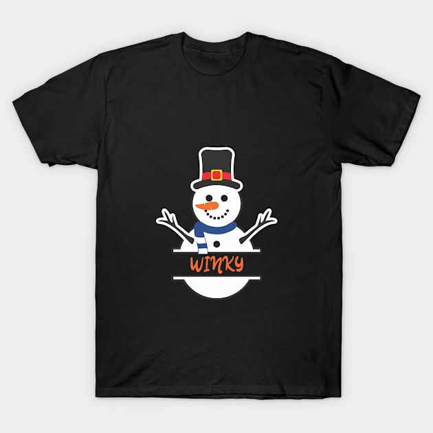 Christmas snowman T-Shirt by M.Salem